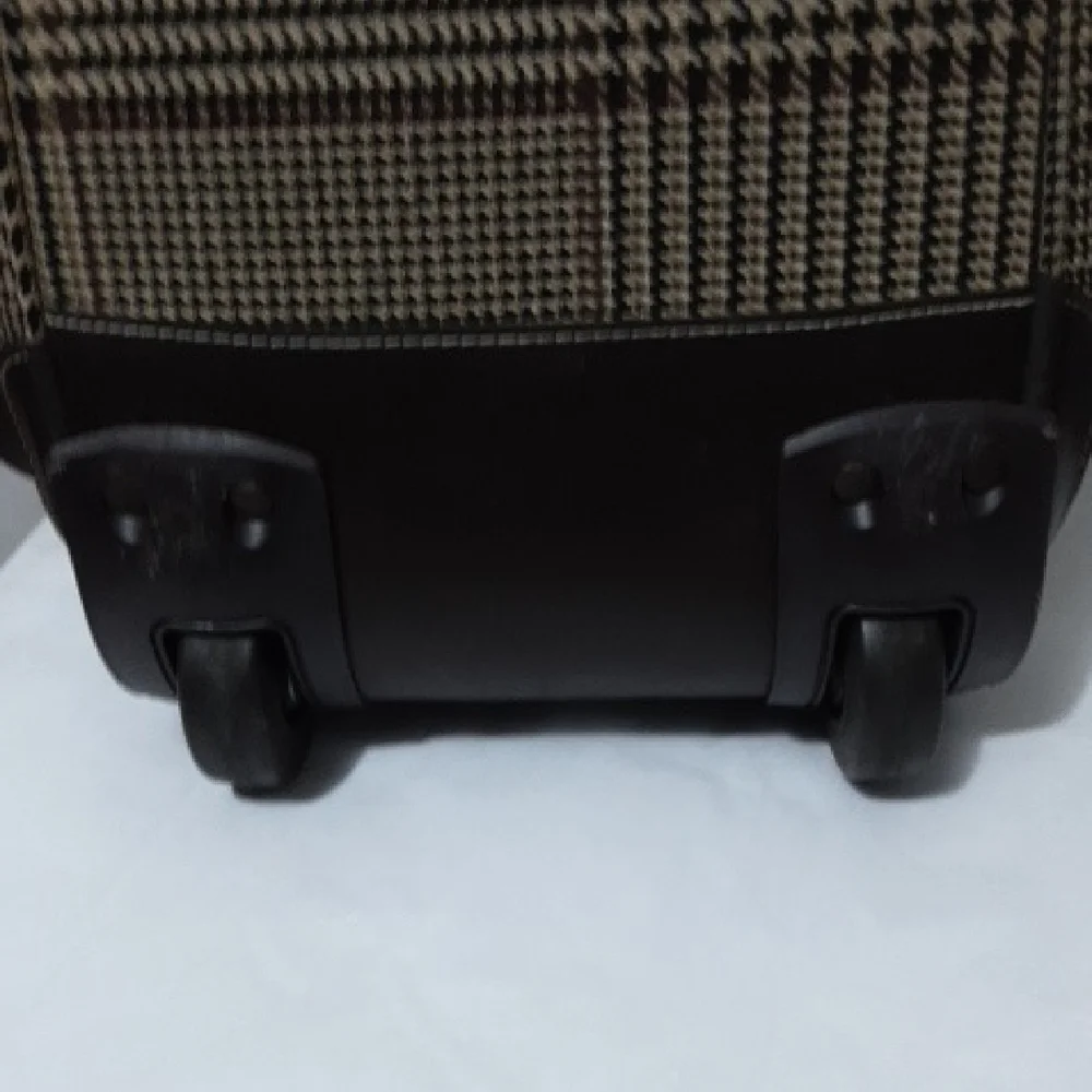 Vintage LAUREN RALPH LAUREN Brown‎ Houndstooth Plaid Duffel Bag